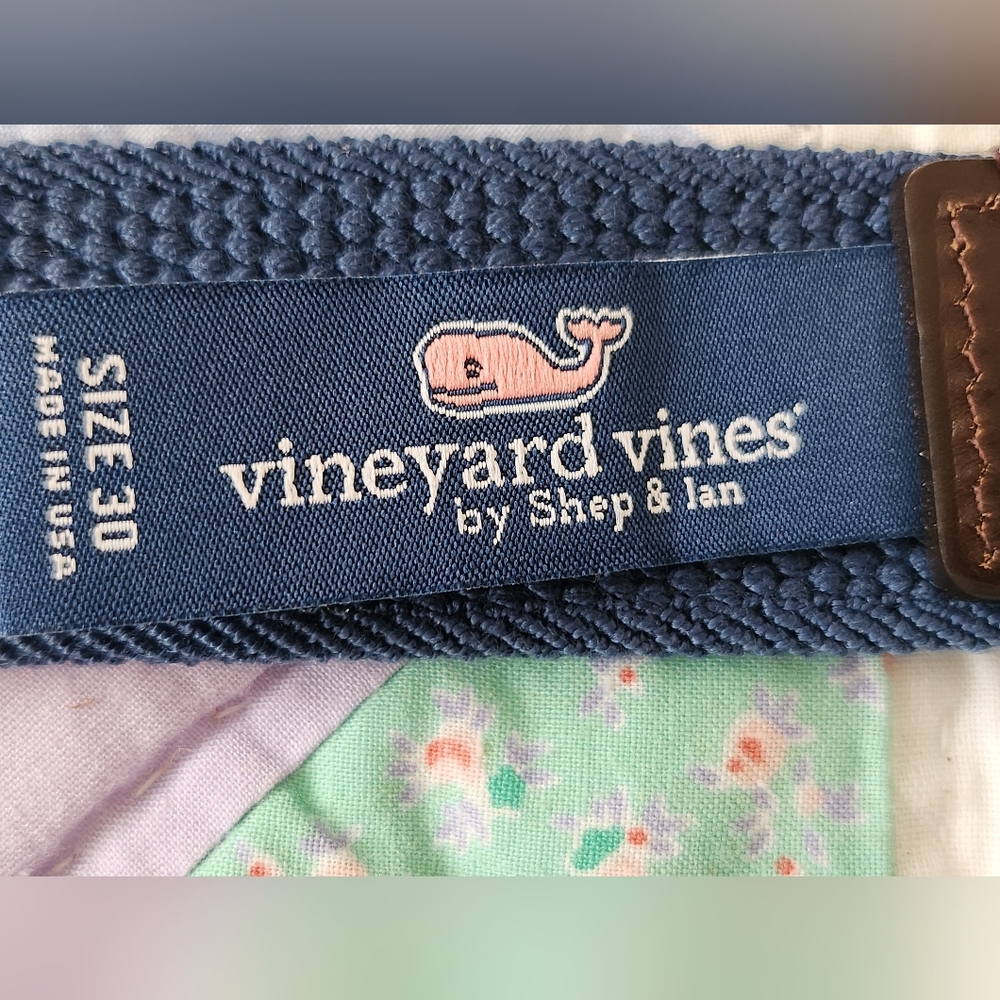 Vineyard Vines Belt Leather Trim Solid Brass Buckle Size 30 - Picture 6 of 13